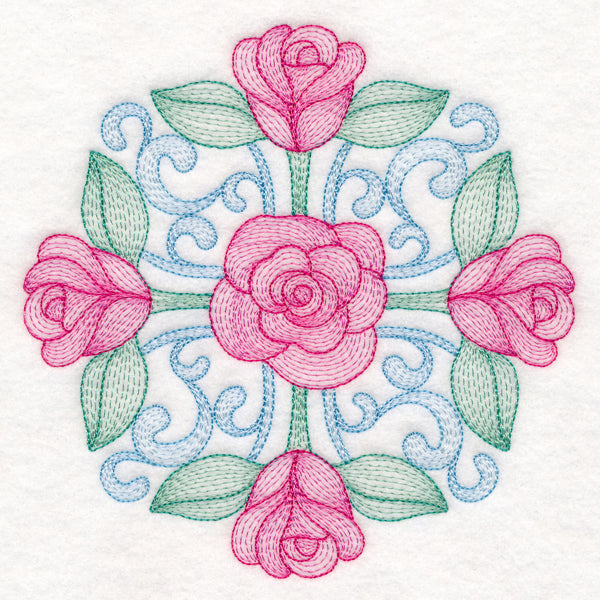 Fancy Floral Medallion - Rose