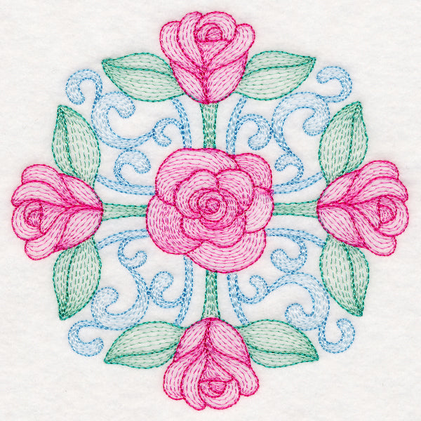 Fancy Floral Medallion - Rose