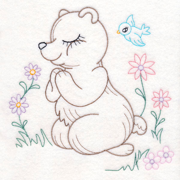 Praying Woodland Pals - Bear (Vintage)