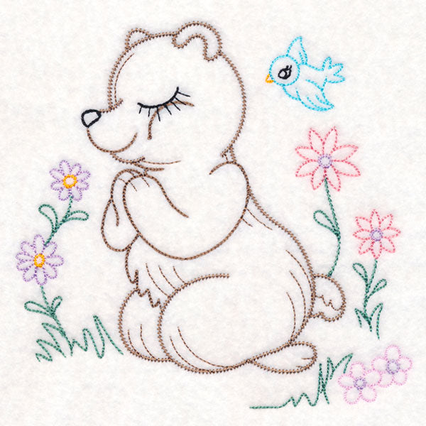 Praying Woodland Pals - Bear (Vintage)