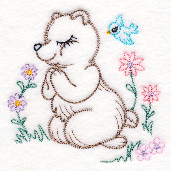 Praying Woodland Pals - Bear (Vintage)