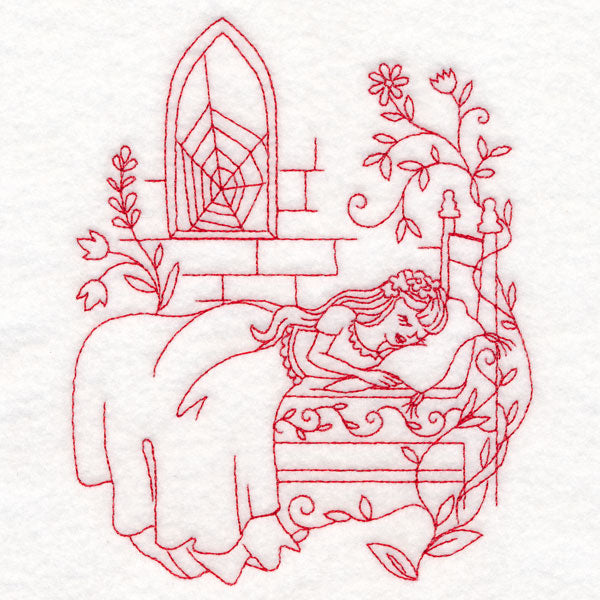 Enchanted Fairy Tale - Sleeping Beauty (Redwork)