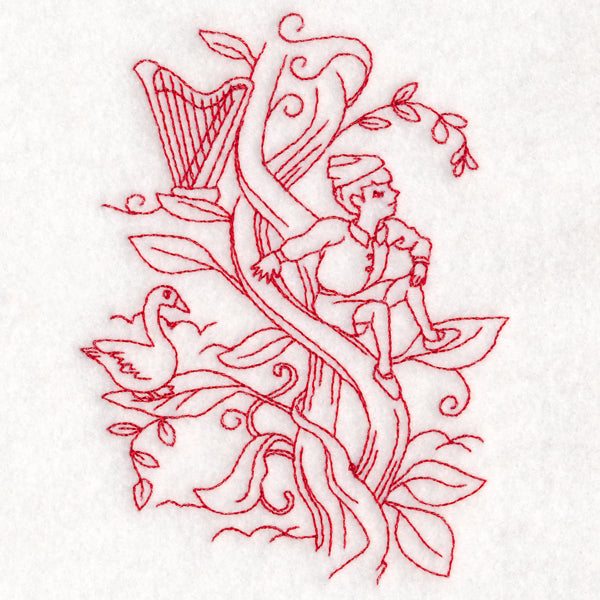 Enchanted Fairy Tale - Jack and the Beanstalk (Redwork)