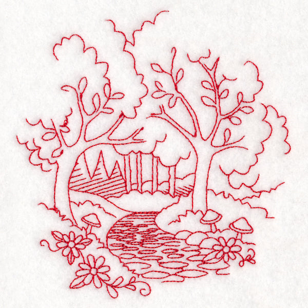 Enchanted Fairy Tale - Forest (Redwork)
