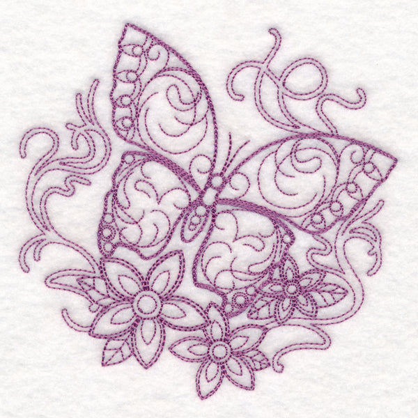 Delicate Butterfly Doodle (Vintage)