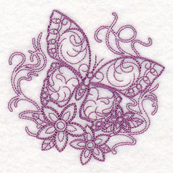 Delicate Butterfly Doodle (Vintage)