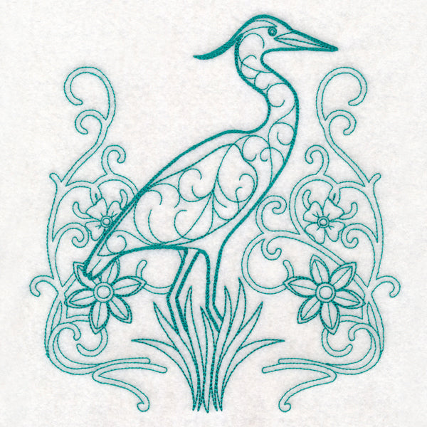 Delicate Heron Doodle (Vintage)