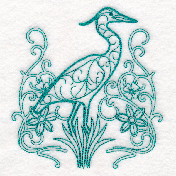 Delicate Heron Doodle (Vintage)