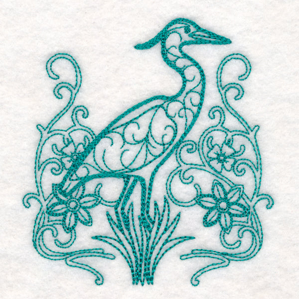 Delicate Heron Doodle (Vintage)