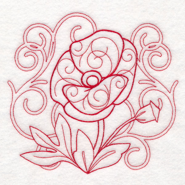 Delicate Poppy Doodle (Vintage)