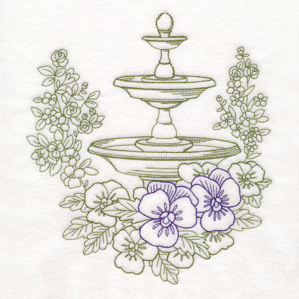 Garden Fountain Etching