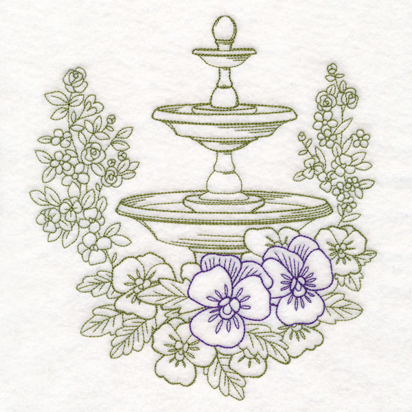 Garden Fountain Etching