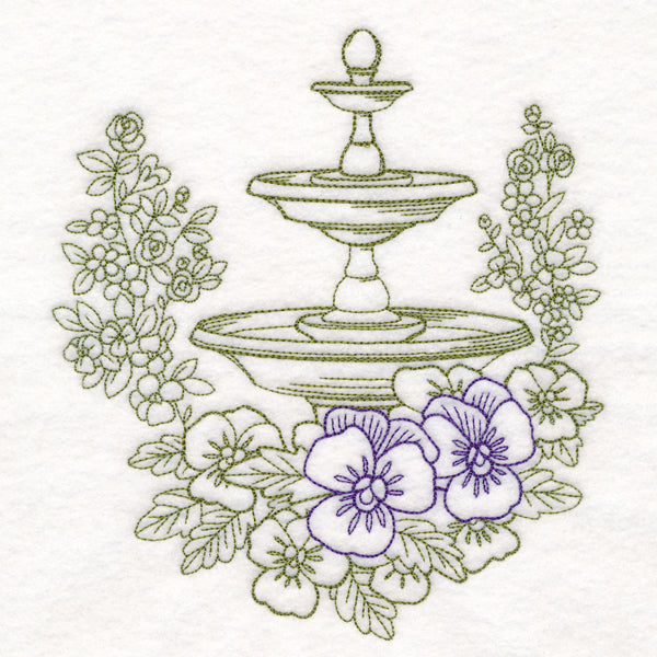 Garden Fountain Etching