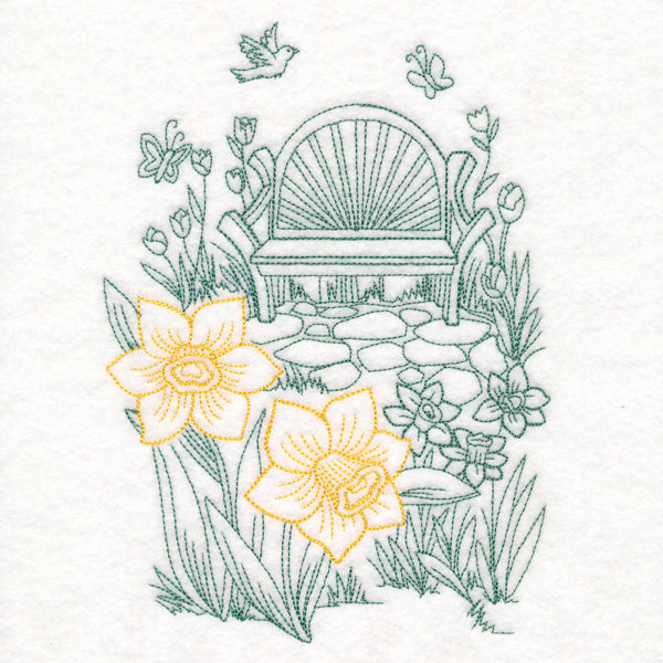 Garden Bench Etching