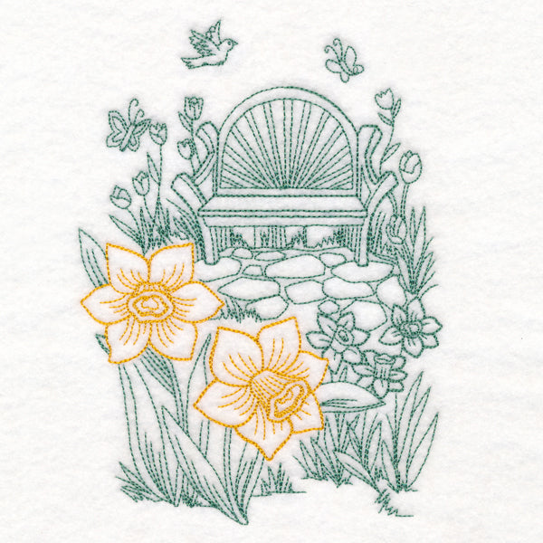 Garden Bench Etching