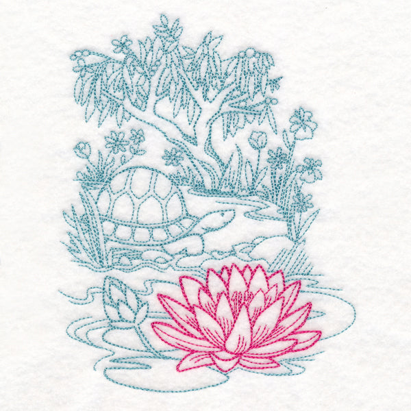 Garden Lotus Etching