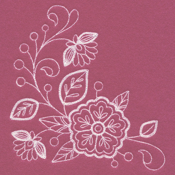Blossoming Botanical Corner (Whitework)