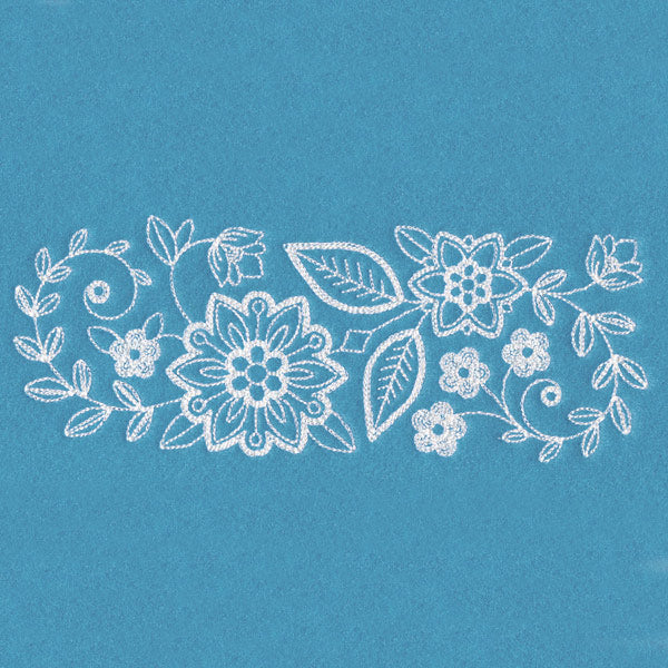 Whimsical Floral Border (Whitework)