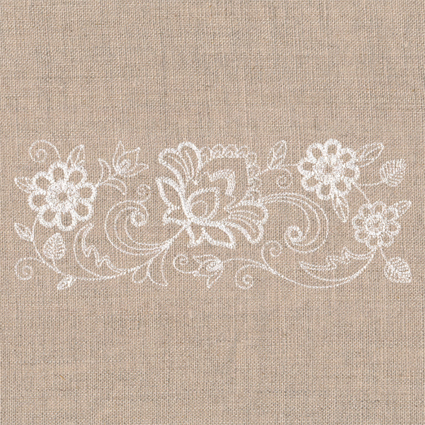 Flourishing Floral Border (Whitework)