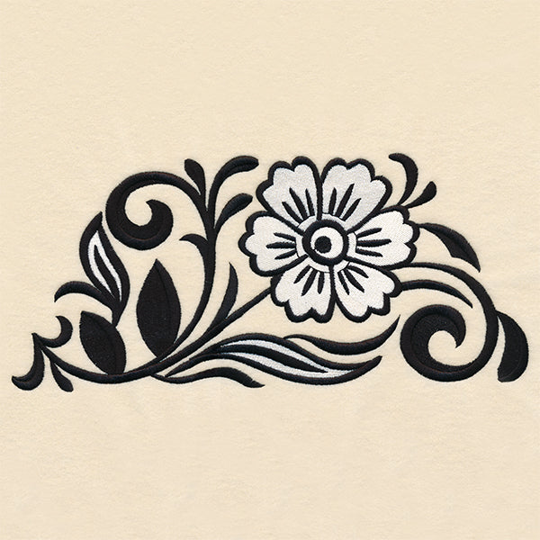 Black and White Floral Border