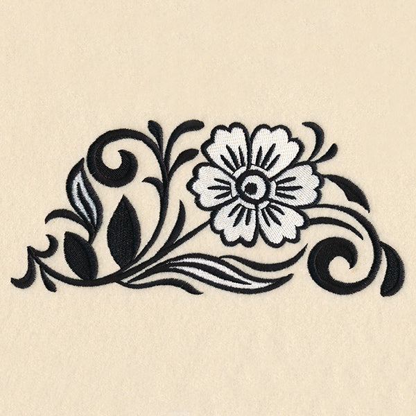 Black and White Floral Border