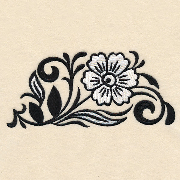 Black and White Floral Border