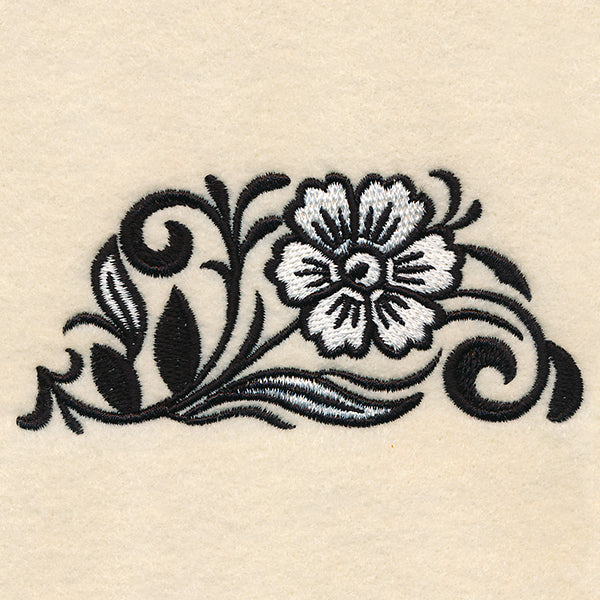 Black and White Floral Border