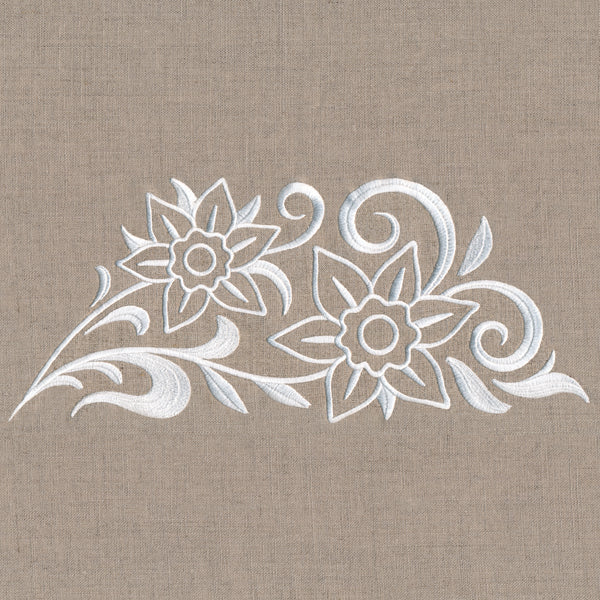 Blooming Floral Border (Whitework)