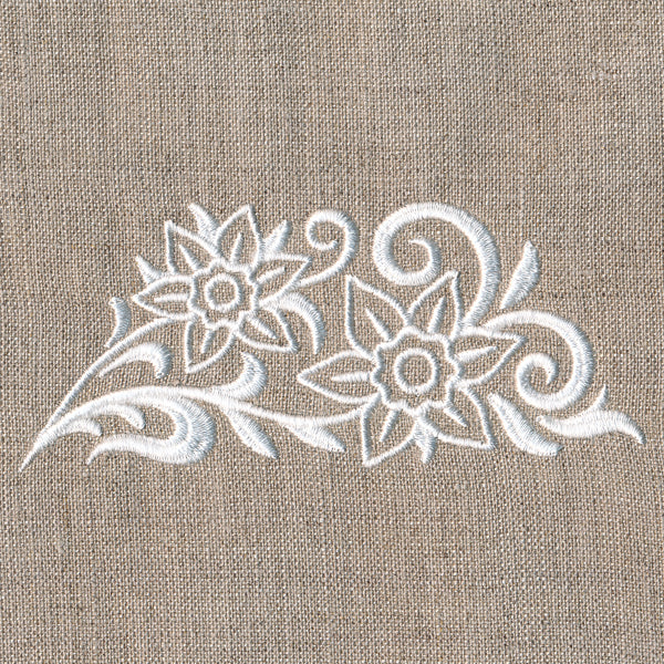 Blooming Floral Border (Whitework)