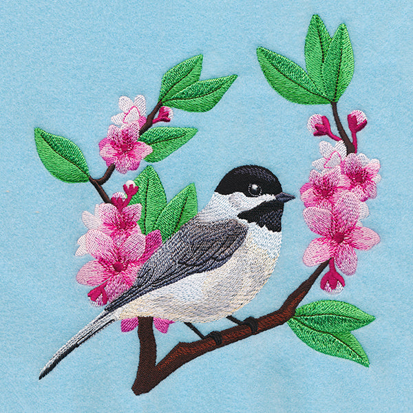 Chickadee and Cherry Blossoms