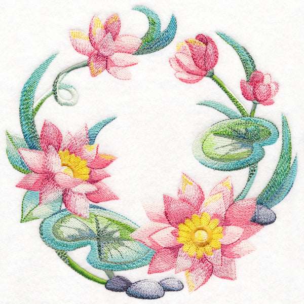 Lotus Wreath in Watercolor