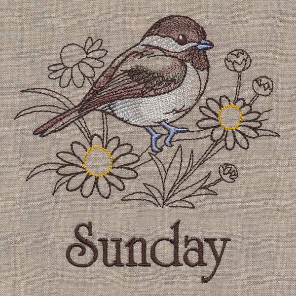 Blessed Sunday - Chickadee and Chamomile