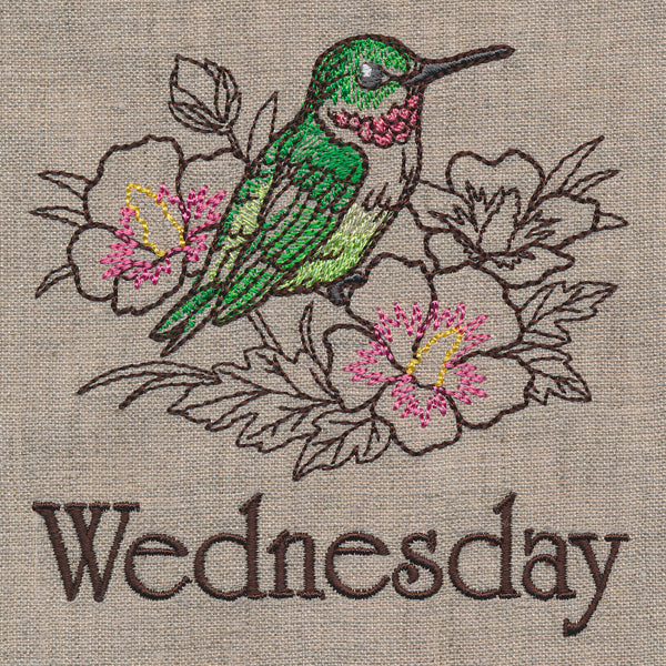 Blessed Wednesday - Hummingbird and Rose of Sharon
