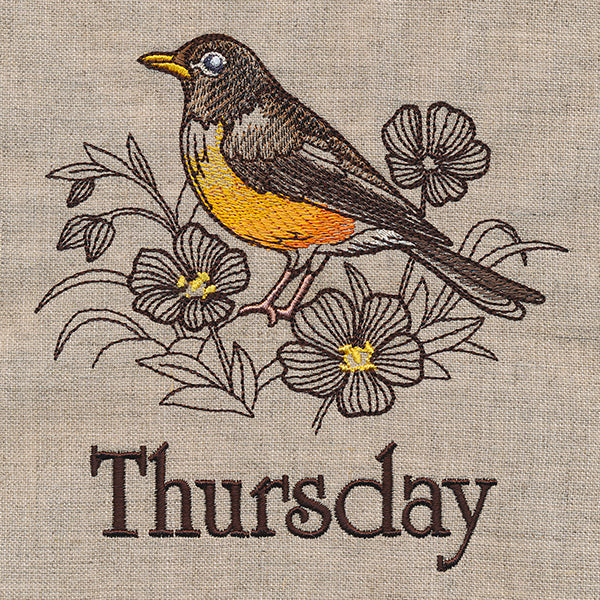 Blessed Thursday - Robin and Blue Flax