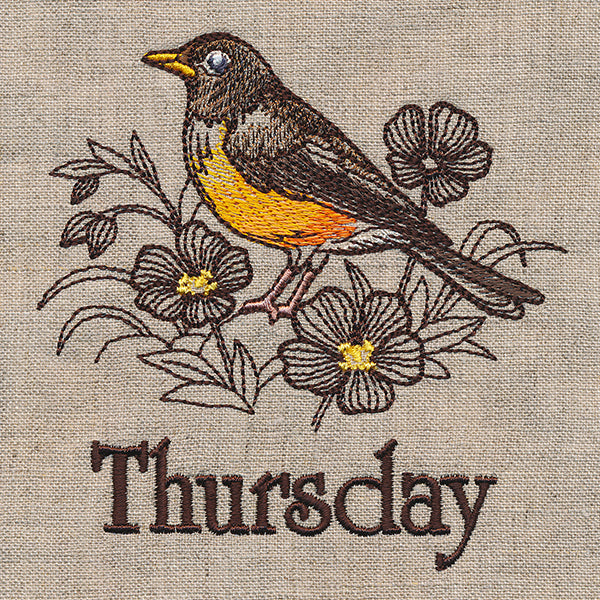 Blessed Thursday - Robin and Blue Flax