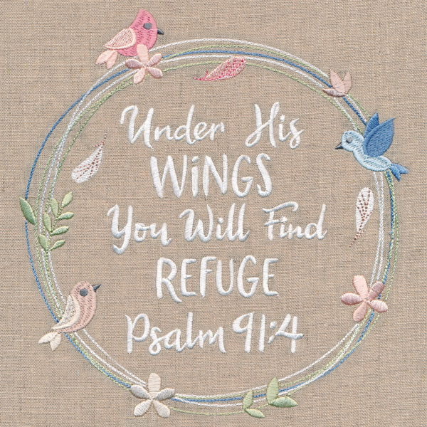 Under His Wings Wildflower Wreath