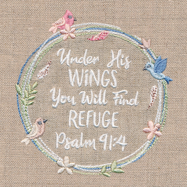 Under His Wings Wildflower Wreath