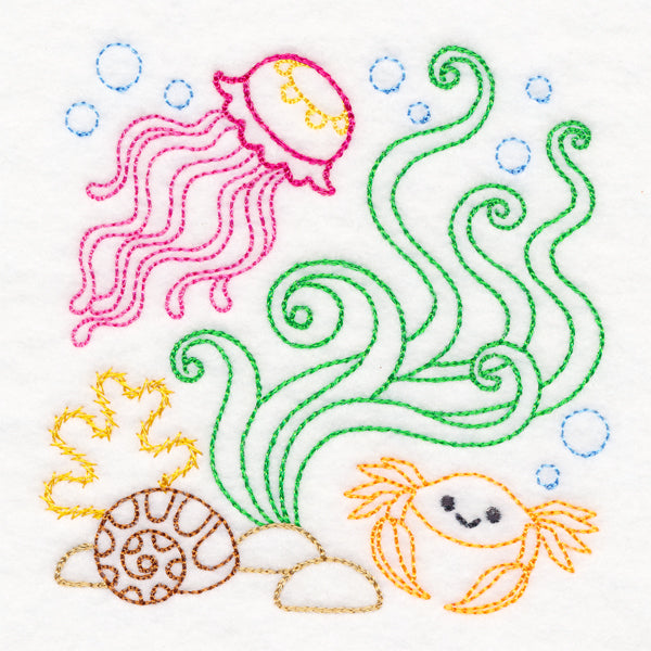 Ocean Adventure Crab and Jellyfish (Vintage)