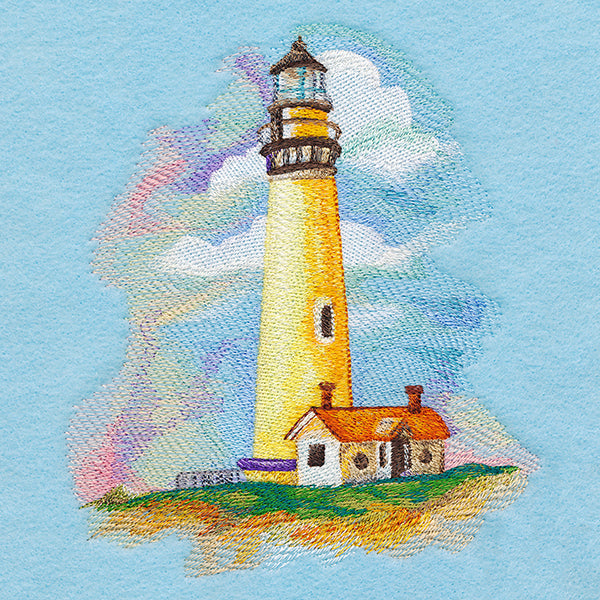 Seaside Lighthouse in Watercolor