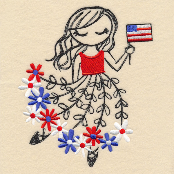 Red, White, & Bloom Ballerina