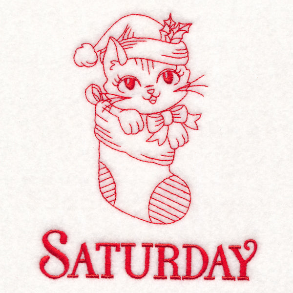 Meowy Christmas on Saturday (Redwork)