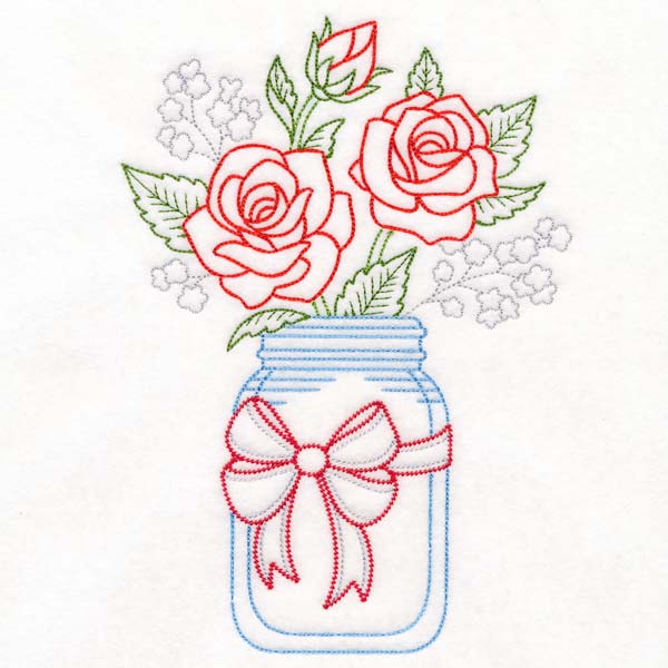 Merry Mason Jar - Christmas Rose