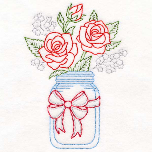 Merry Mason Jar - Christmas Rose