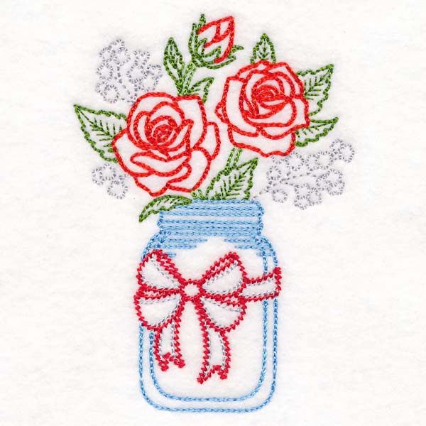 Merry Mason Jar - Christmas Rose