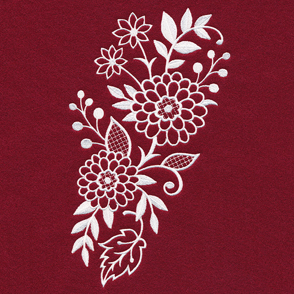 Mum's the Word Flower Spray (Whitework)