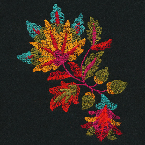 Jacobean Autumn Flower Spray (Thick Thread)