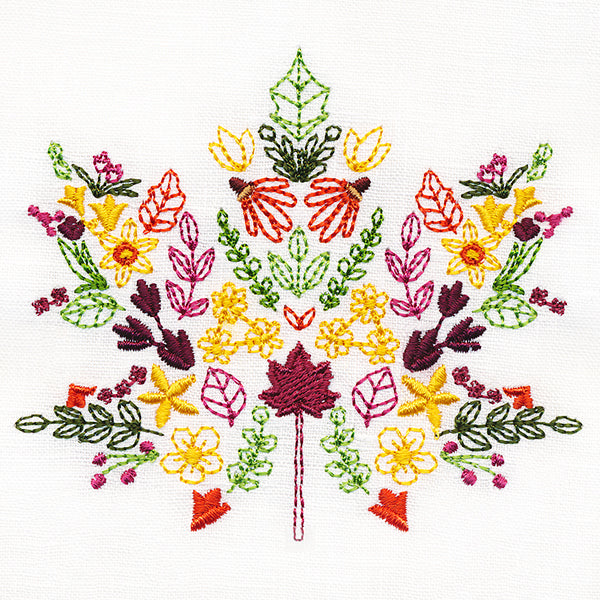 Autumn Wildflower Maple Leaf