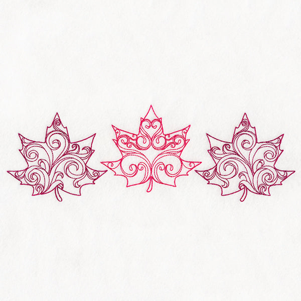 Autumn Swirls Maple Leaf Trio
