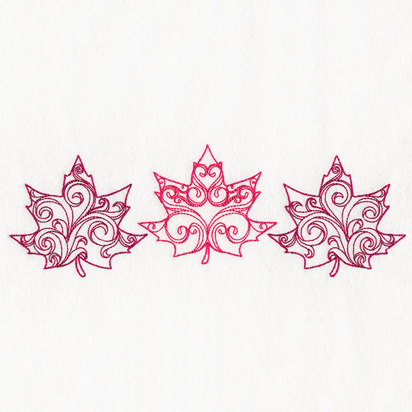 Autumn Swirls Maple Leaf Trio
