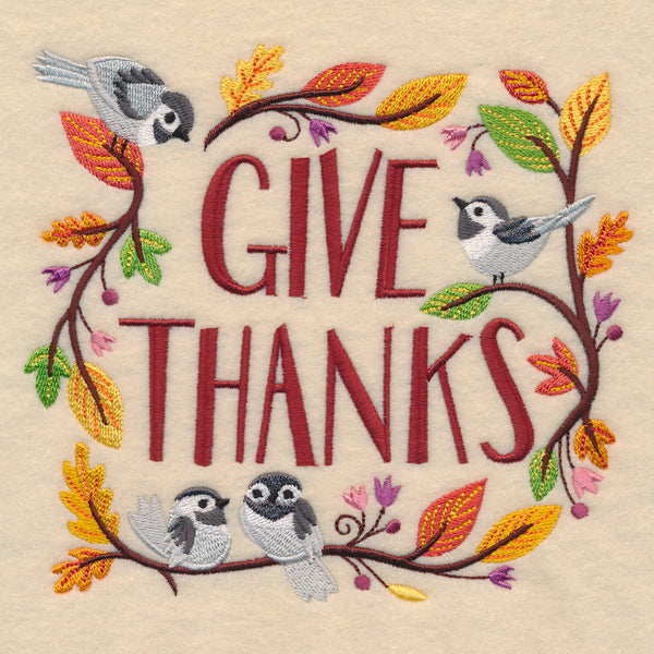 Give Thanks Chickadee Square